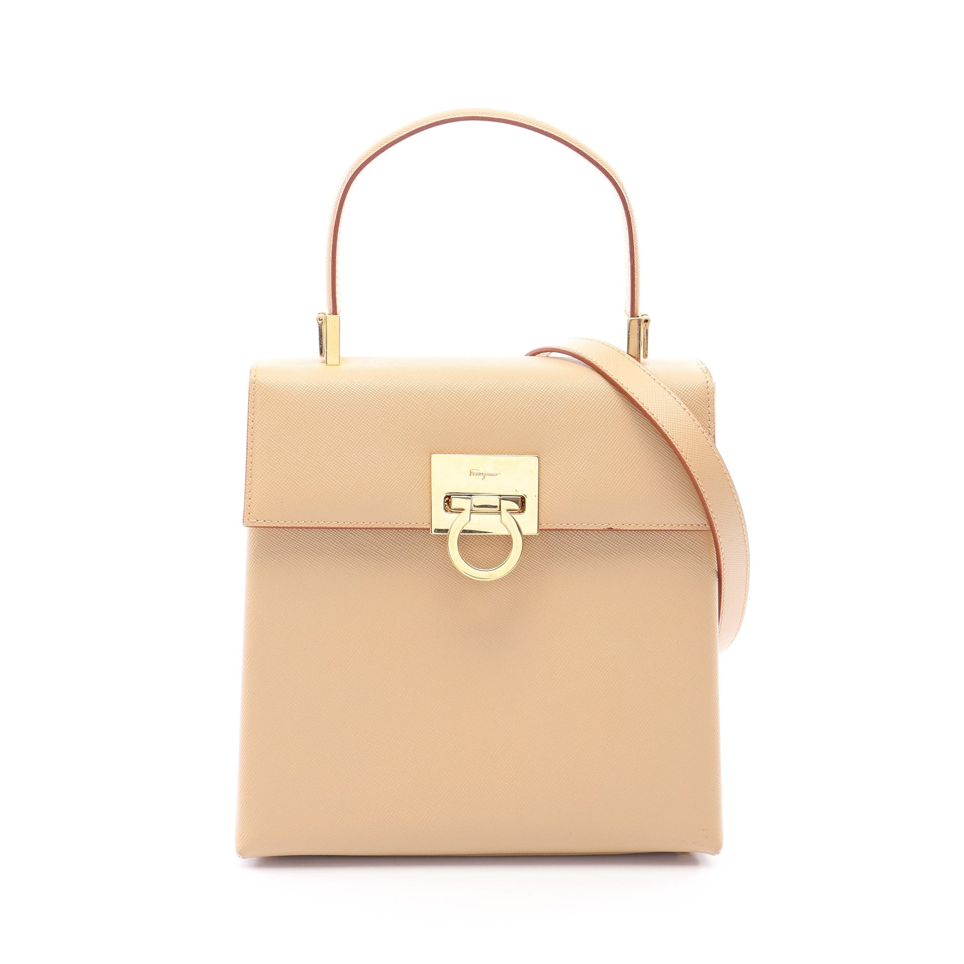 ガンチーニ 2WAY ハンドバッグ レザー ベージュ サルヴァトーレフェラガモ バッグ Salvatore Ferragamo