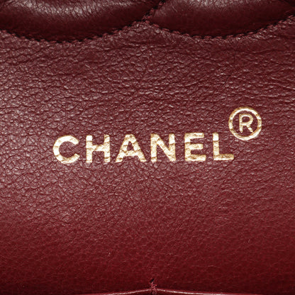 マトラッセ Wフラップ Wチェーンショルダーバッグ ラムスキン ブラック ゴールド金具 シャネル