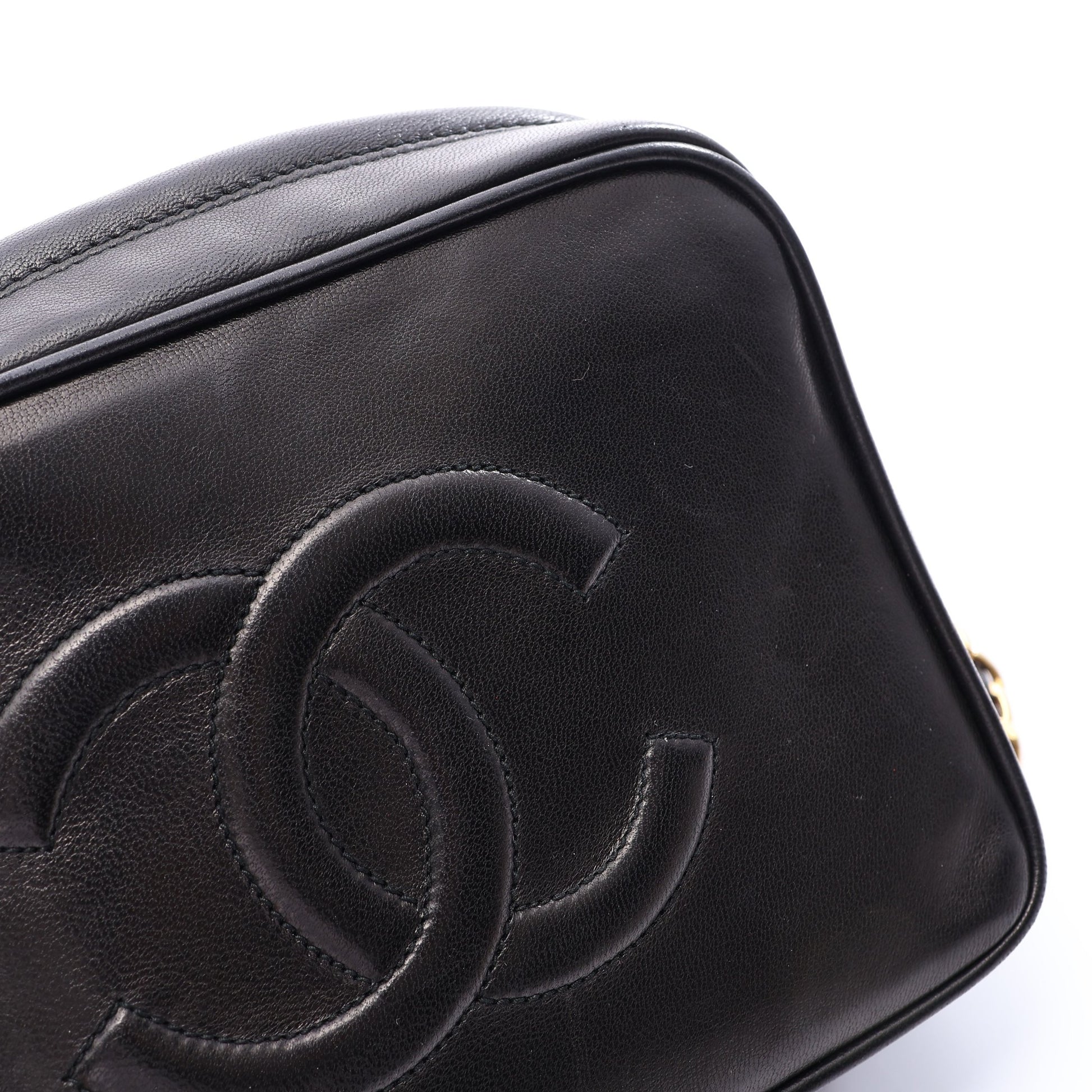 ココマーク チェーンショルダーバッグ ラムスキン ブラック ゴールド金具 ヴィンテージ シャネル バッグ CHANEL