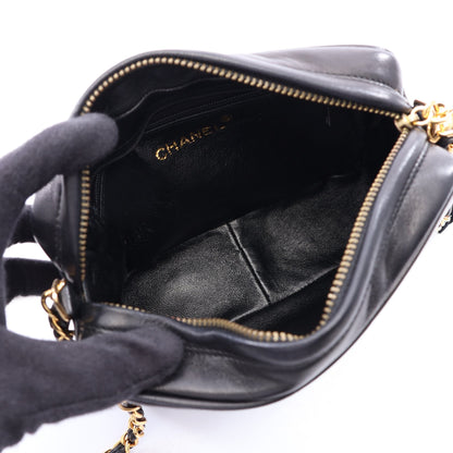 ココマーク チェーンショルダーバッグ ラムスキン ブラック ゴールド金具 ヴィンテージ シャネル バッグ CHANEL