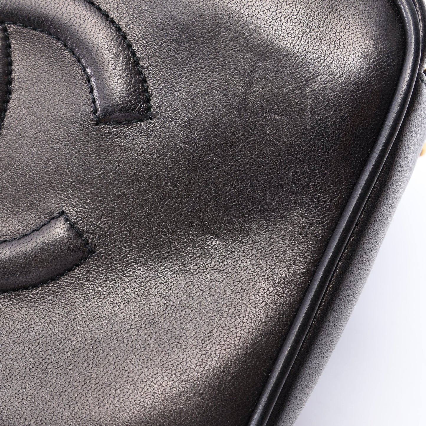 ココマーク チェーンショルダーバッグ ラムスキン ブラック ゴールド金具 ヴィンテージ シャネル バッグ CHANEL
