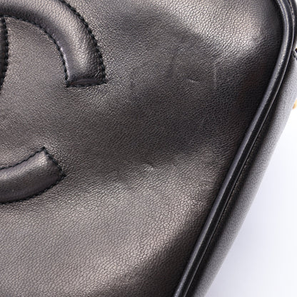 ココマーク チェーンショルダーバッグ ラムスキン ブラック ゴールド金具 ヴィンテージ シャネル バッグ CHANEL
