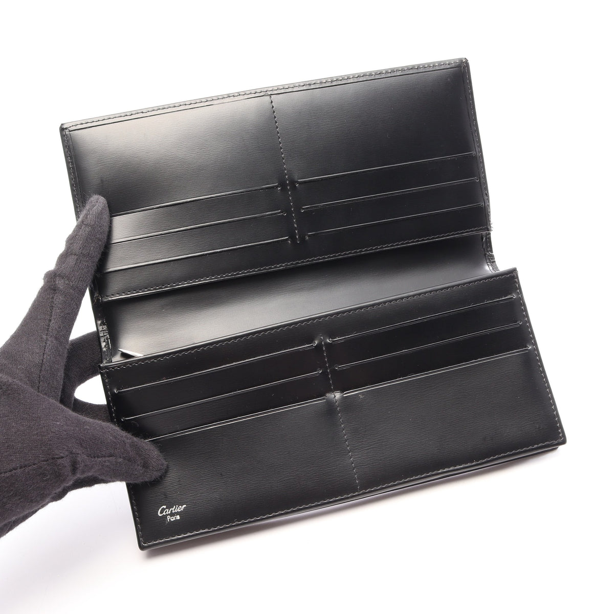 パシャ 二つ折り長財布 レザー ブラック カルティエ 財布・小物 Cartier