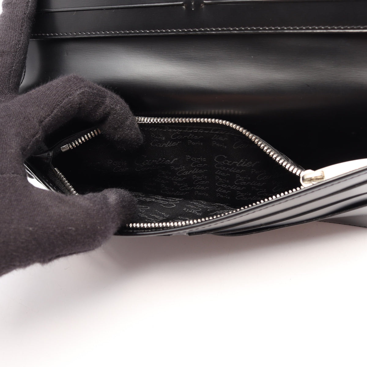 パシャ 二つ折り長財布 レザー ブラック カルティエ 財布・小物 Cartier