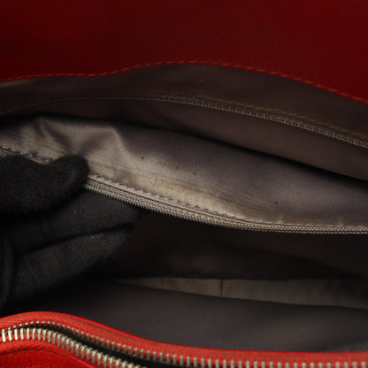 マトラッセ グランドショッピング GST XL チェーンショルダーバッグ チェーントートバッグ キャビアスキン レッド シルバー金具 シャネル バッグ CHANEL