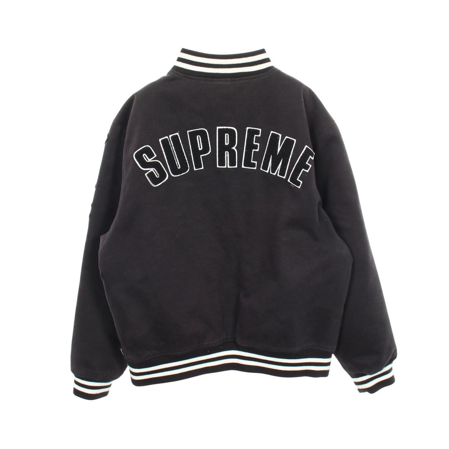 Supreme × New Era MBL Varsity Jacket スタジャン コットン ブラック ホワイト シュプリーム