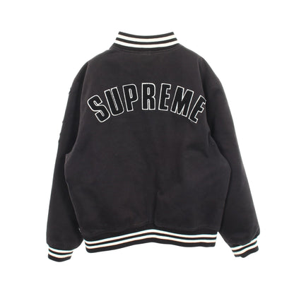 Supreme × New Era MBL Varsity Jacket スタジャン コットン ブラック ホワイト シュプリーム