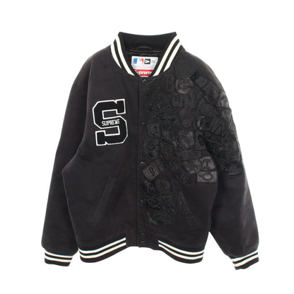 Supreme × New Era MBL Varsity Jacket スタジャン コットン ブラック ホワイト シュプリーム