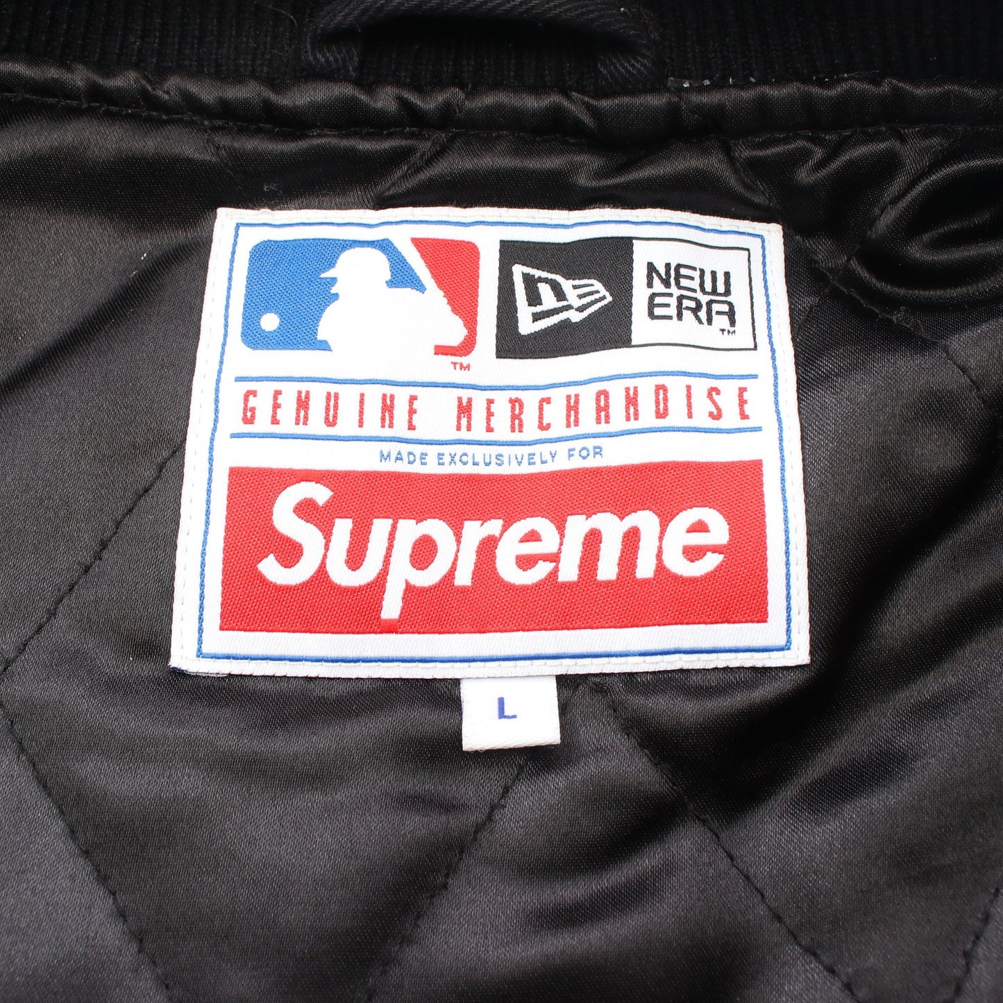 Supreme × New Era MBL Varsity Jacket スタジャン コットン ブラック ホワイト シュプリーム
