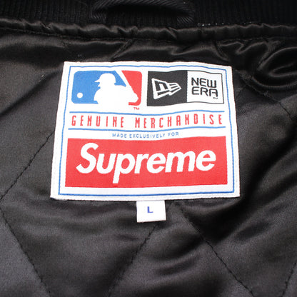 Supreme × New Era MBL Varsity Jacket スタジャン コットン ブラック ホワイト シュプリーム