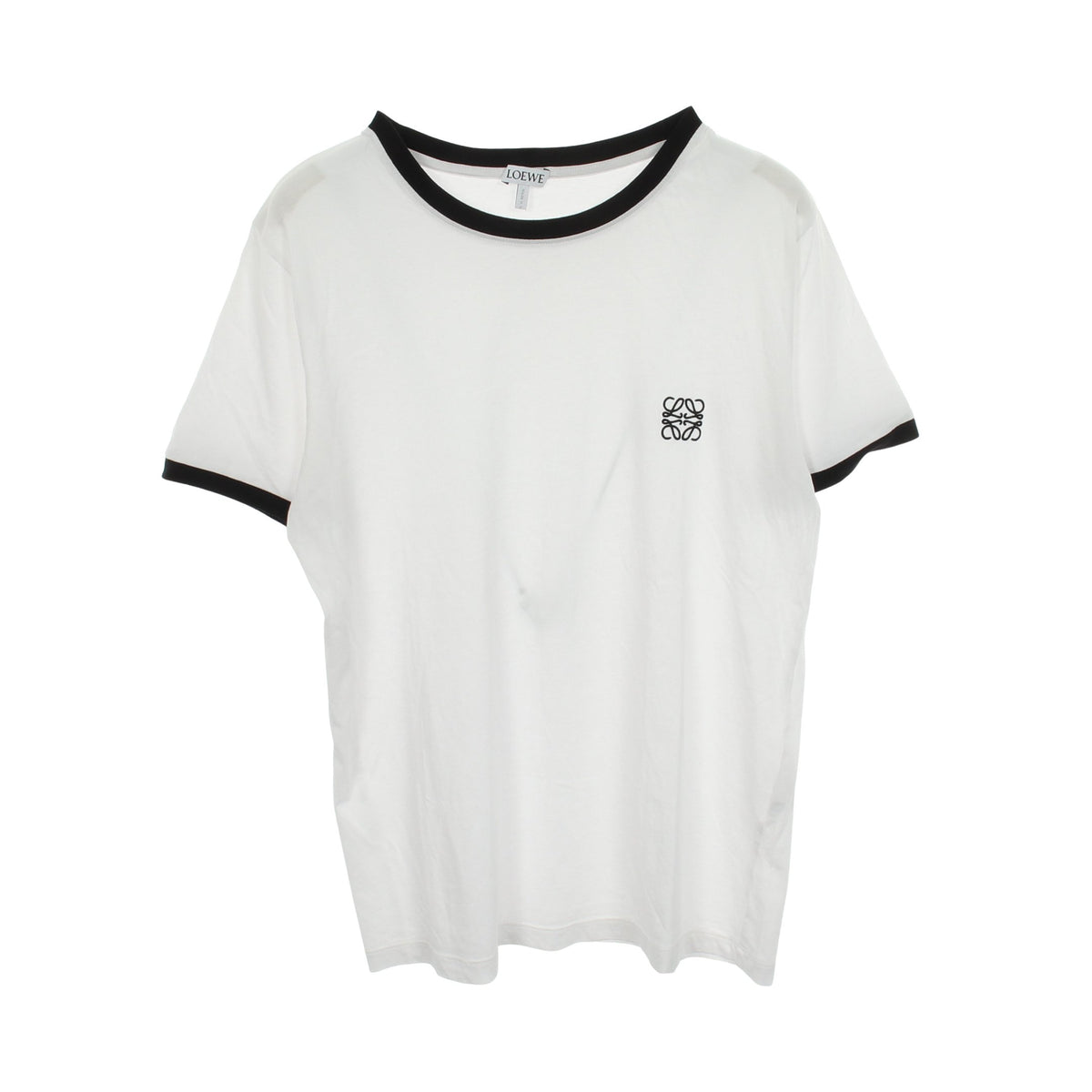 アナグラム クルーネック 半袖Tシャツ コットン ホワイト ブラック ロエベ トップス LOEWE