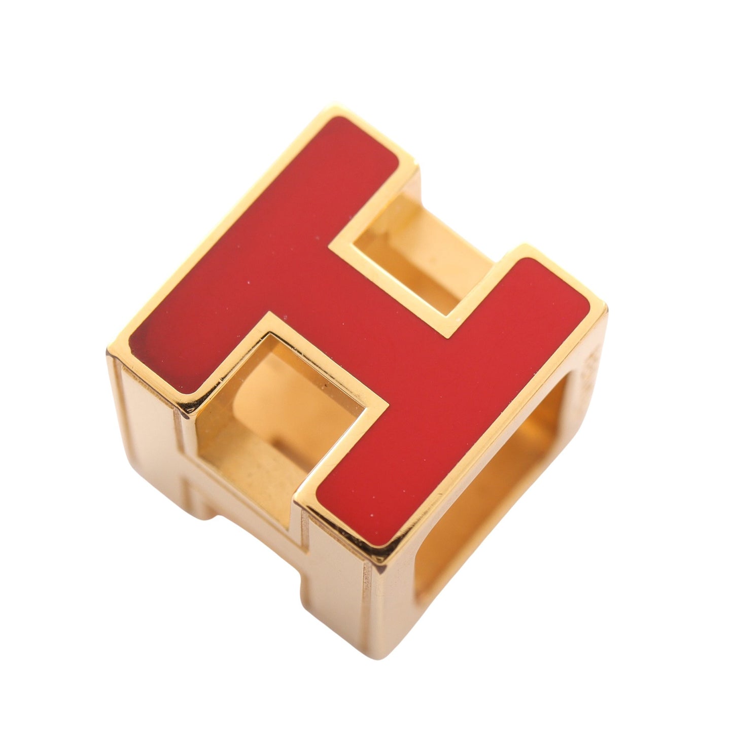 カージュドアッシュ Hキューブ ペンダントトップ GP ゴールド レッド エルメス アクセサリー HERMES
