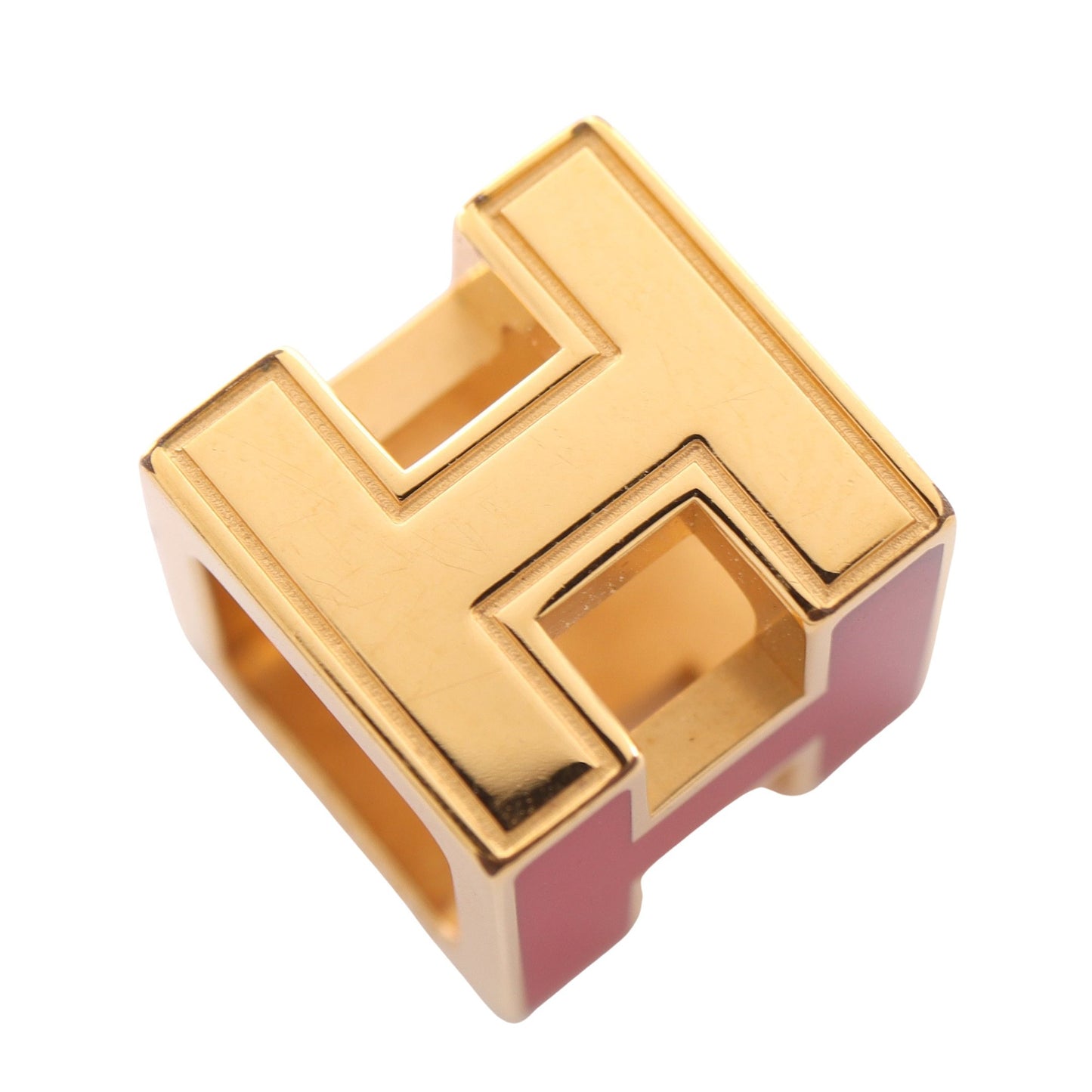 カージュドアッシュ Hキューブ ペンダントトップ GP ゴールド レッド エルメス アクセサリー HERMES