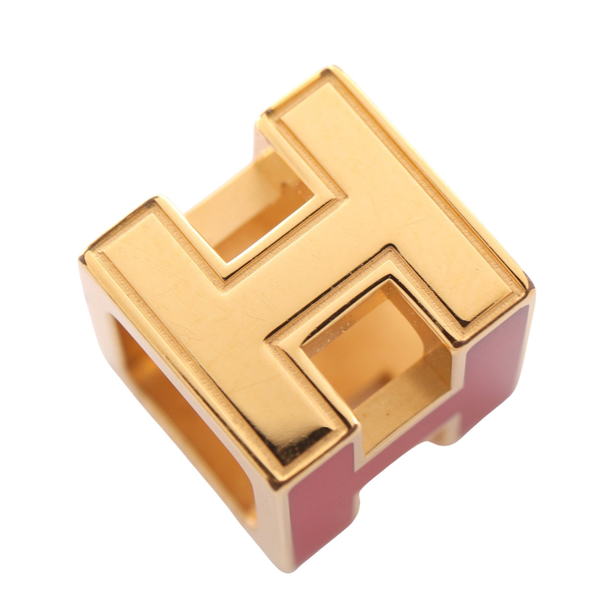 カージュドアッシュ Hキューブ ペンダントトップ GP ゴールド レッド エルメス アクセサリー HERMES