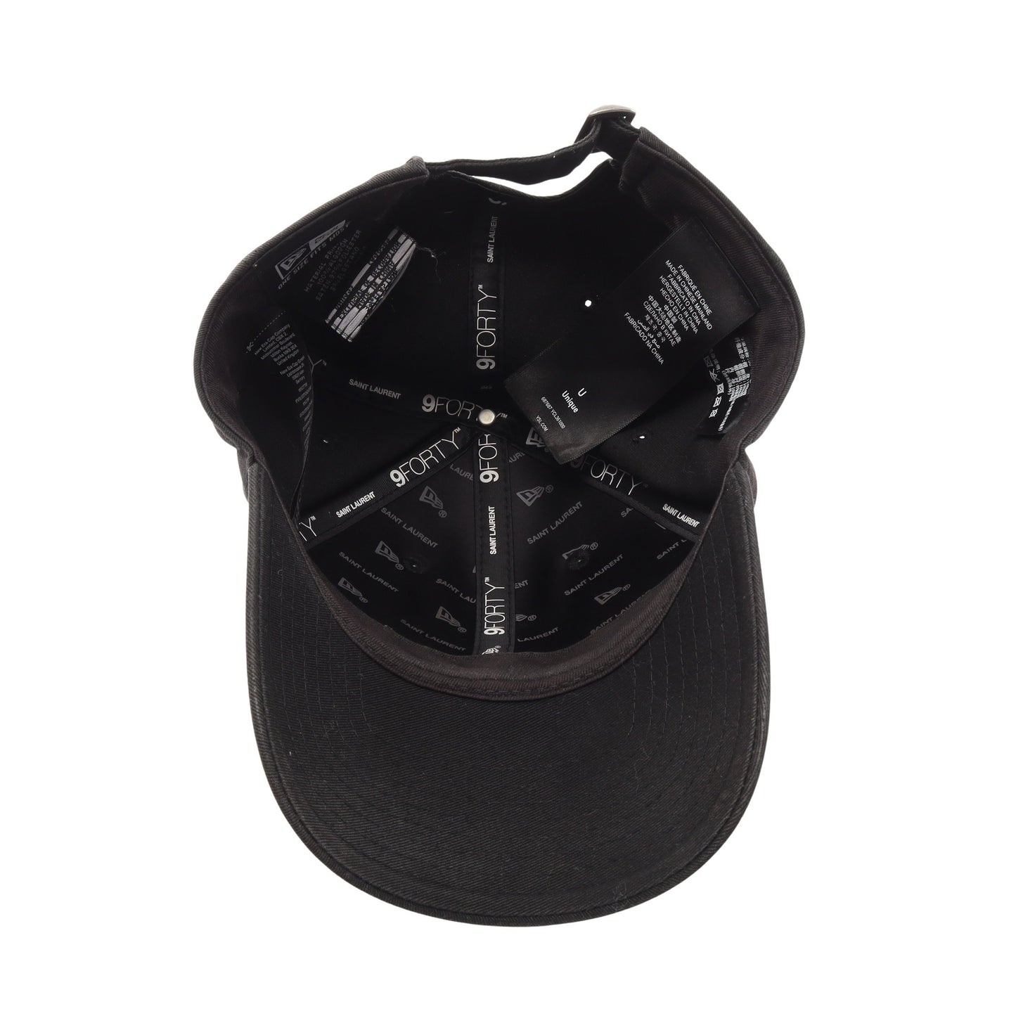 SAINT LAURENT PARIS × NEW ERA YSLロゴ ベースボール キャップ コットン ブラック サンローランパリ