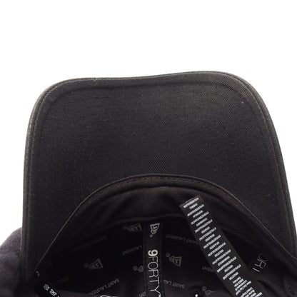 SAINT LAURENT PARIS × NEW ERA YSLロゴ ベースボール キャップ コットン ブラック サンローランパリ
