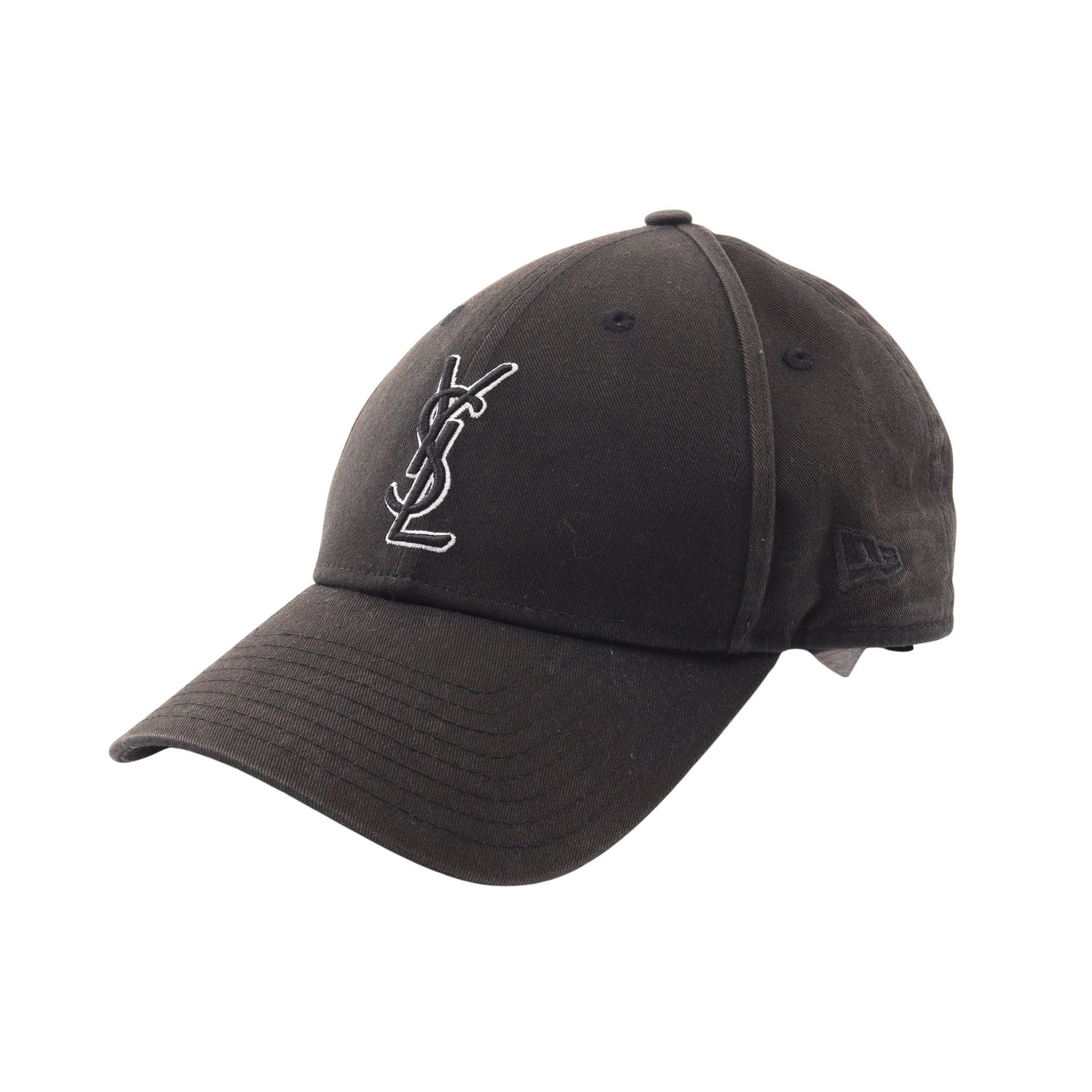 SAINT LAURENT PARIS × NEW ERA YSLロゴ ベースボール キャップ コットン ブラック サンローランパリ