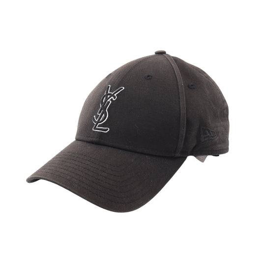SAINT LAURENT PARIS × NEW ERA YSLロゴ ベースボール キャップ コットン ブラック サンローランパリ