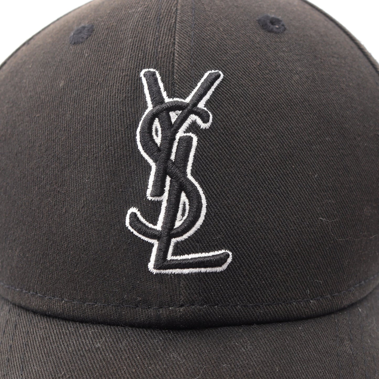 SAINT LAURENT PARIS × NEW ERA YSLロゴ ベースボール キャップ コットン ブラック サンローランパリ
