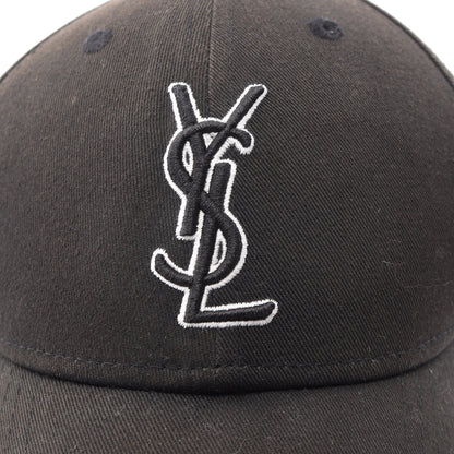 SAINT LAURENT PARIS × NEW ERA YSLロゴ ベースボール キャップ コットン ブラック サンローランパリ