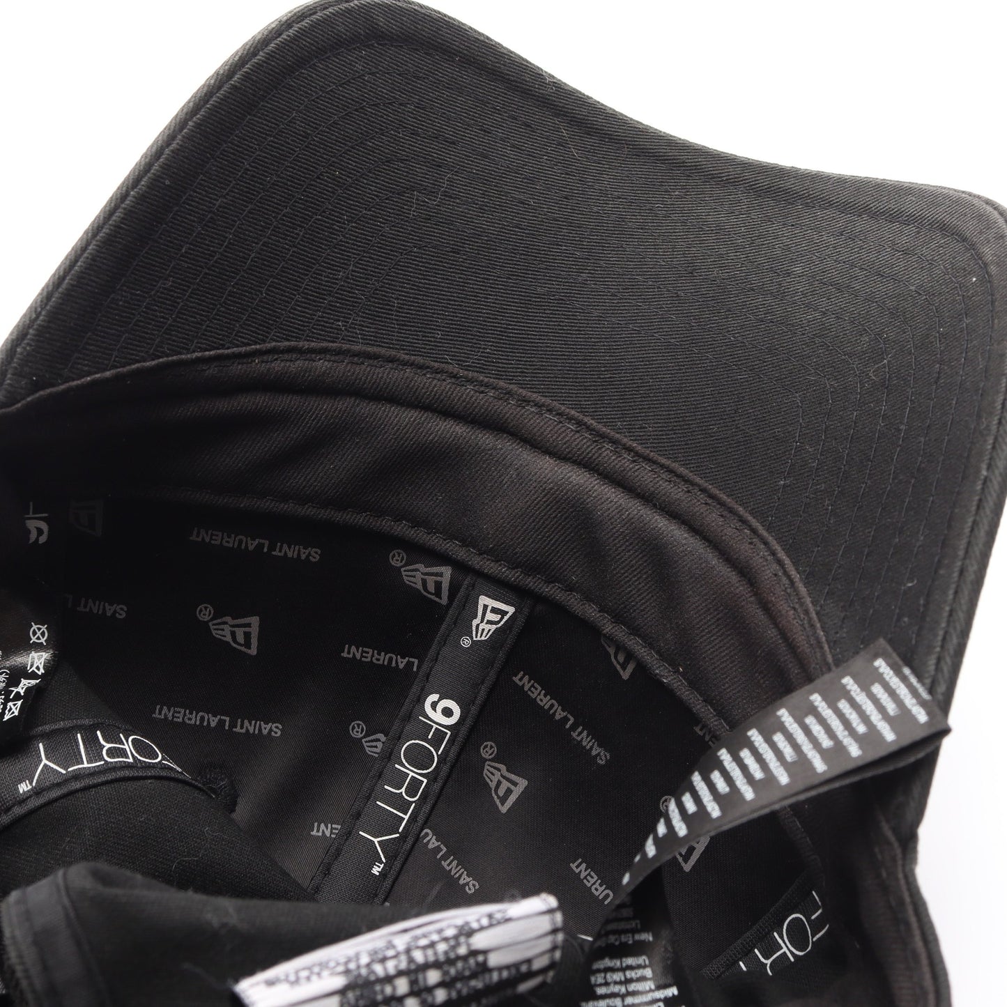 SAINT LAURENT PARIS × NEW ERA YSLロゴ ベースボール キャップ コットン ブラック サンローランパリ