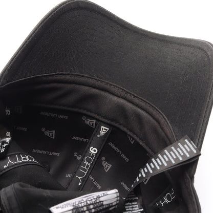 SAINT LAURENT PARIS × NEW ERA YSLロゴ ベースボール キャップ コットン ブラック サンローランパリ