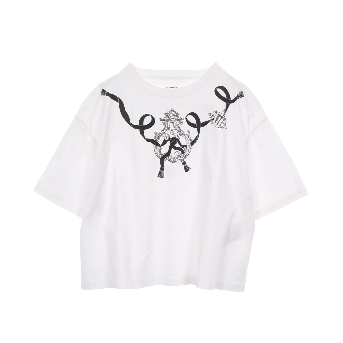カルトゥッシュ フェロヌリー 半袖Tシャツ コットン ホワイト ブラック エルメス