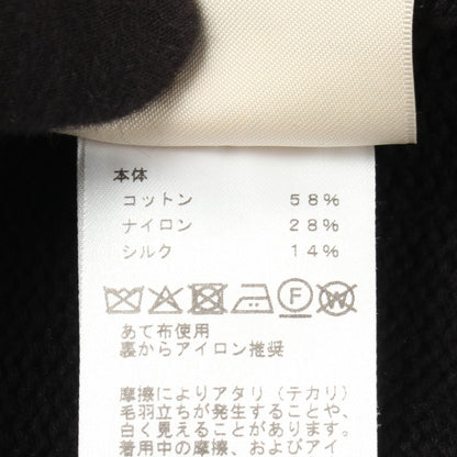 Candy Libris クロップド ニット コットン ナイロン シルク ブラック ブルーグリーン エルメス