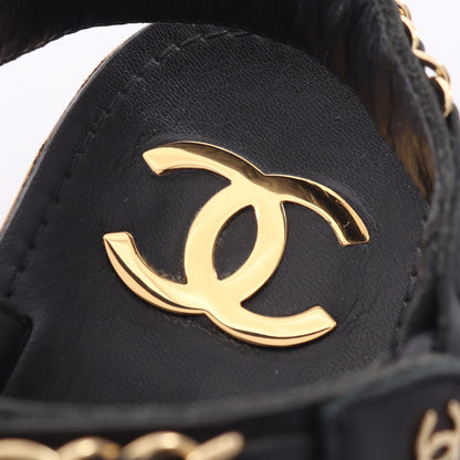 ココマーク チェーン サンダル レザー ブラック シャネル シューズ CHANEL