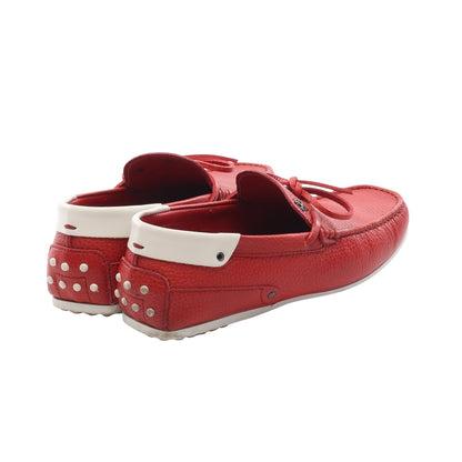 TOD'S for Ferrari ゴンミーニ ドライビングシューズ レザー レッド ホワイト トッズ シューズ TOD'S