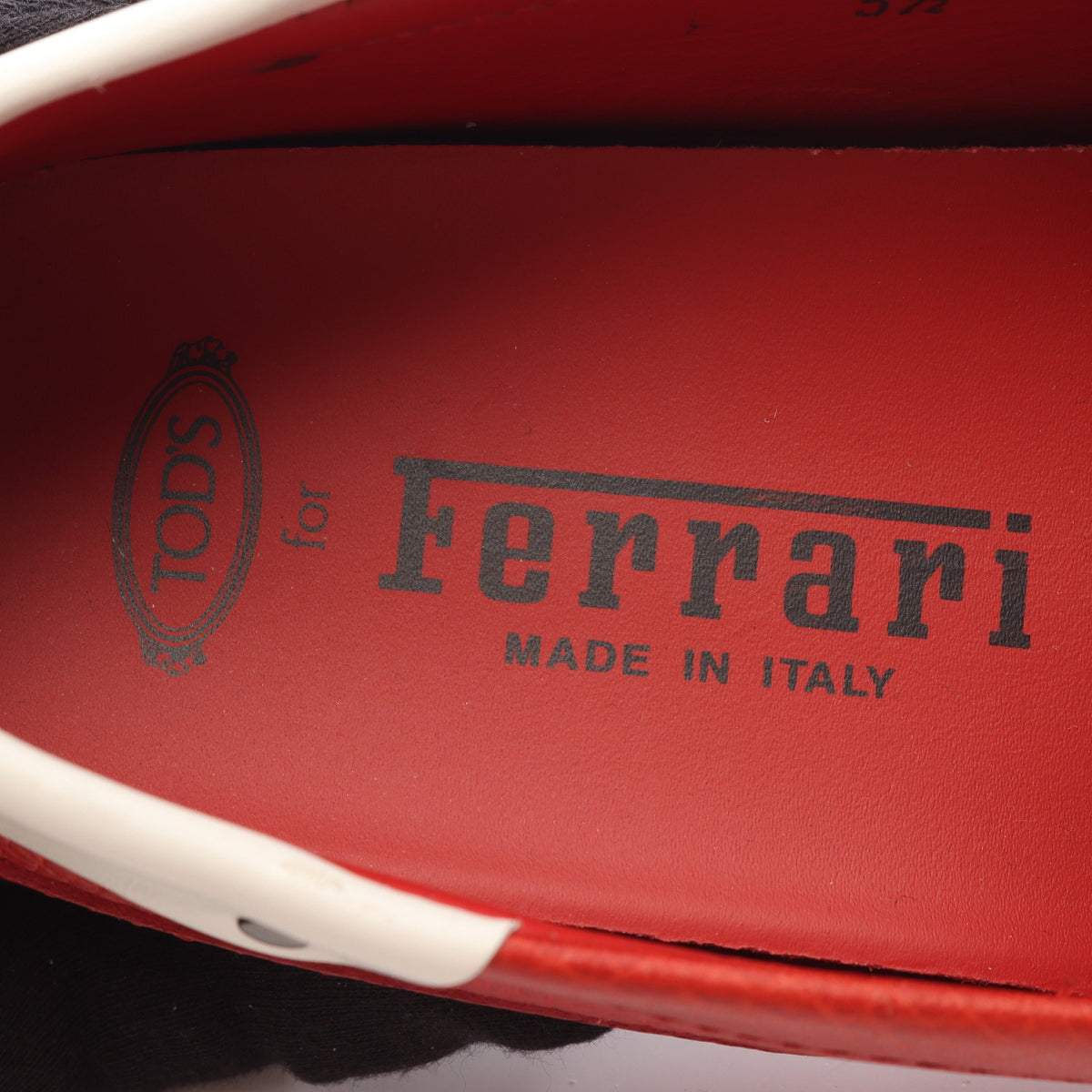 TOD'S for Ferrari ゴンミーニ ドライビングシューズ レザー レッド ホワイト トッズ シューズ TOD'S
