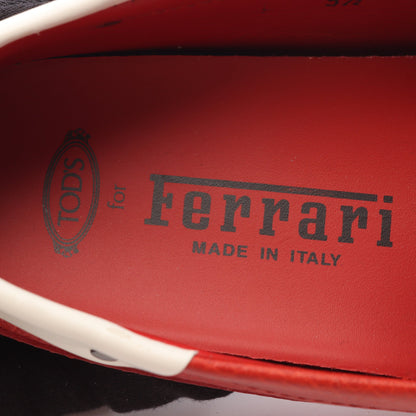 TOD'S for Ferrari ゴンミーニ ドライビングシューズ レザー レッド ホワイト トッズ シューズ TOD'S