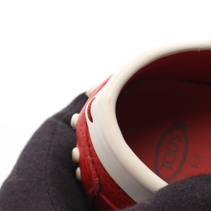 TOD'S for Ferrari ゴンミーニ ドライビングシューズ レザー レッド ホワイト トッズ シューズ TOD'S