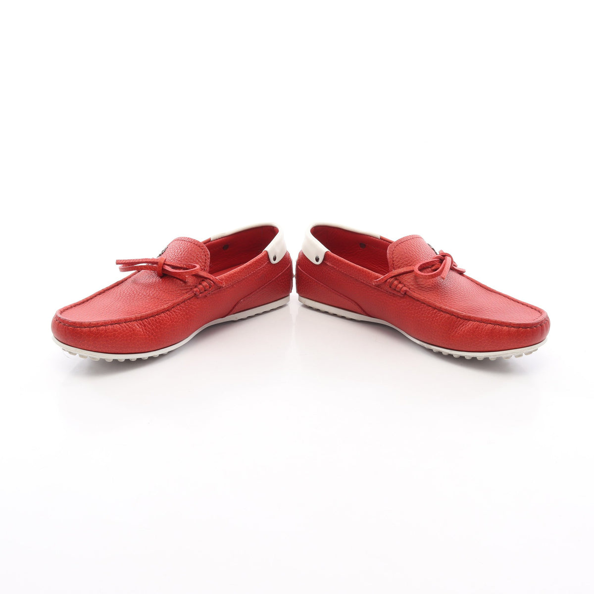 TOD'S for Ferrari ゴンミーニ ドライビングシューズ レザー レッド ホワイト トッズ シューズ TOD'S