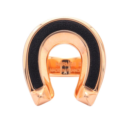 ジョケットGM リング 指輪 GP レザー ゴールド ブラック エルメス アクセサリー HERMES