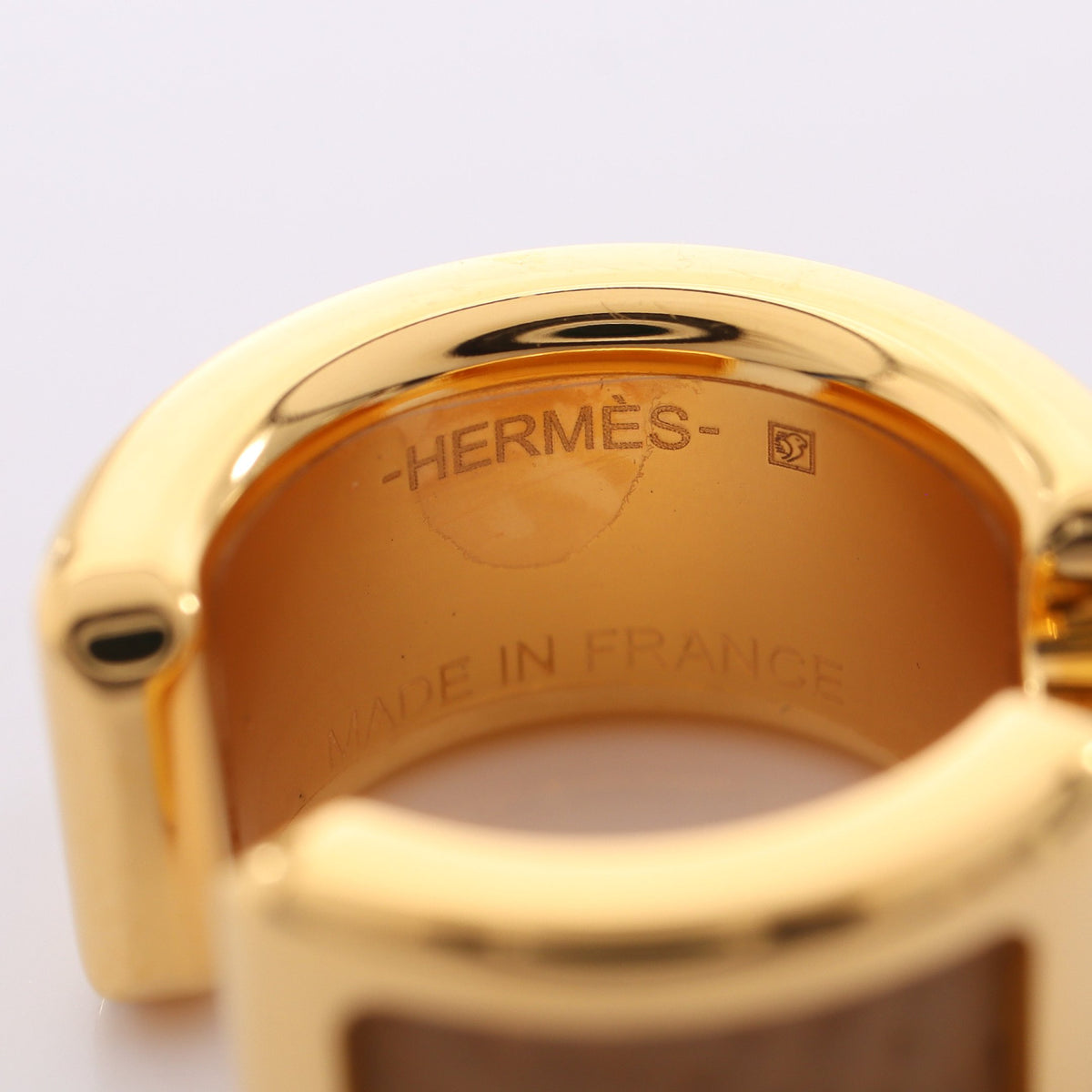 オランプPM イヤーカフ GP レザー ゴールド ベージュ エルメス アクセサリー HERMES