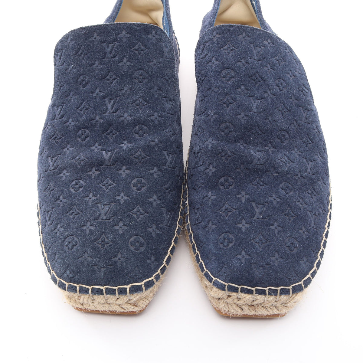 ビダール ライン モノグラム エンボス エスパドリーユ フラットシューズ スエード ジュート ネイビー ルイヴィトン シューズ LOUIS VUITTON