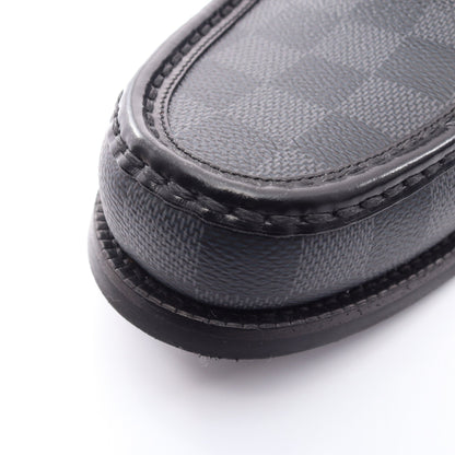 メジャー ライン ダミエ グラフィット ローファー レザー PVC ブラック ルイヴィトン シューズ LOUIS VUITTON