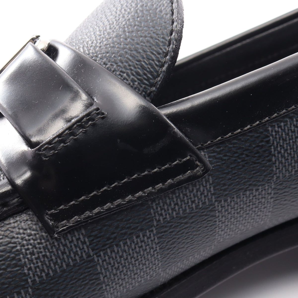 メジャー ライン ダミエ グラフィット ローファー レザー PVC ブラック ルイヴィトン シューズ LOUIS VUITTON