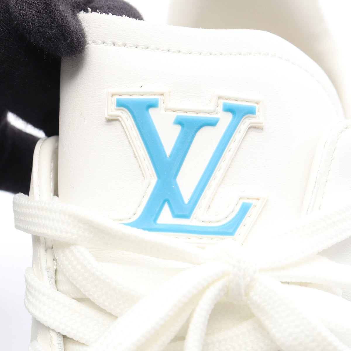ルクセンブルグ サモトラケ ライン モノグラムフラワー スニーカー レザー ホワイト ブルー ルイヴィトン シューズ LOUIS VUITTON