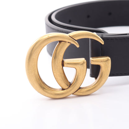GGマーモント ゴールド金具 ベルト レザー ブラック グッチ 財布・小物 GUCCI