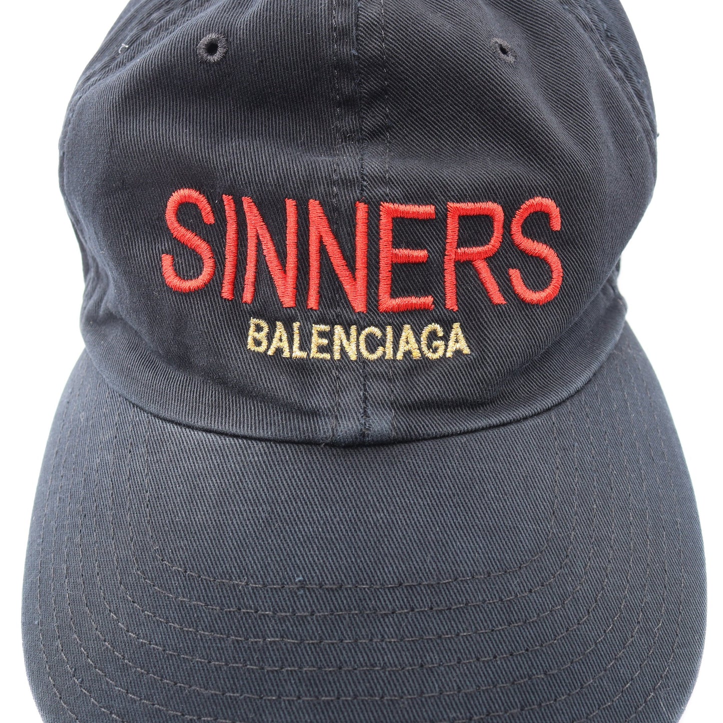 SINNERS キャップ コットン ブラック バレンシアガ
