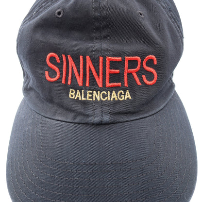 SINNERS キャップ コットン ブラック バレンシアガ