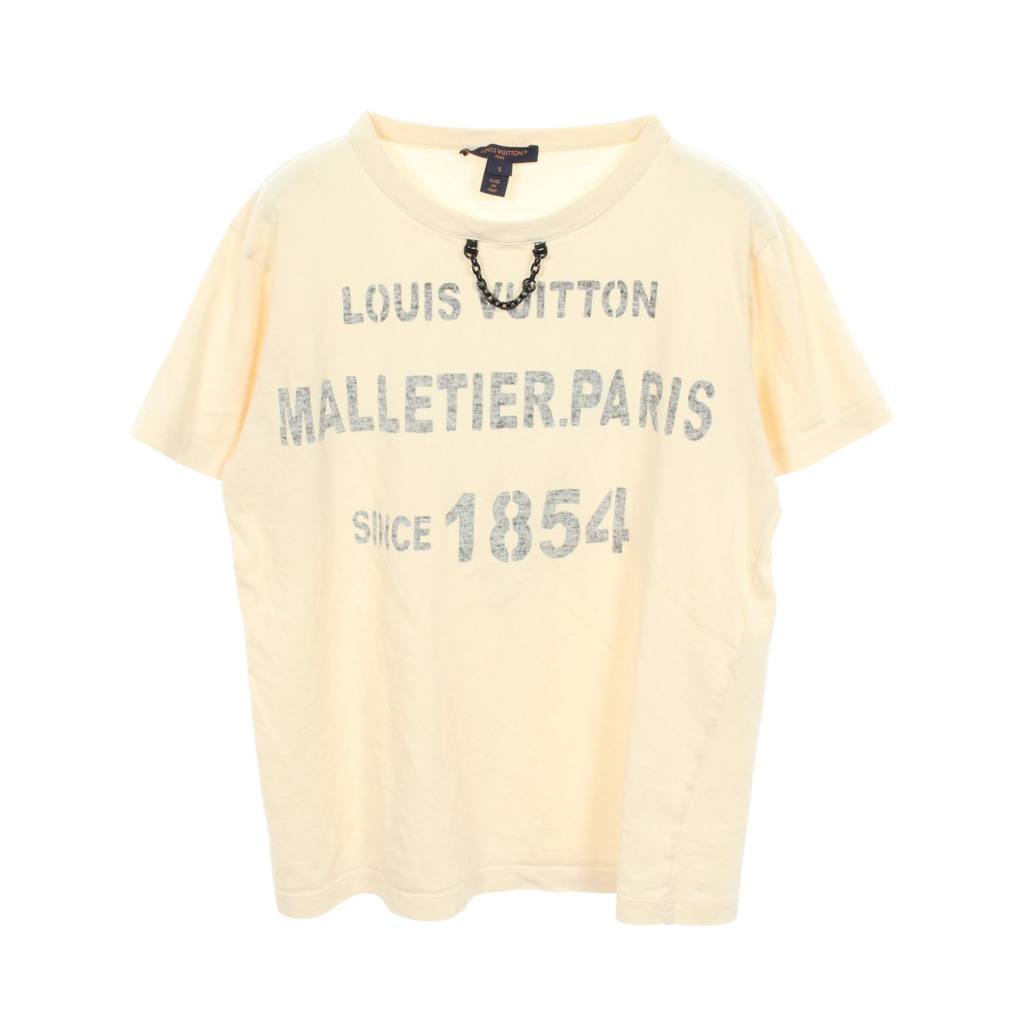 ステンシルエフェクト シグネチャー 半袖Tシャツ コットン アイボリー ルイヴィトン