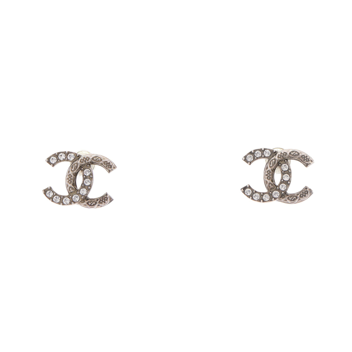 ココマーク I24A ピアス ラインストーン シルバー クリア シャネル アクセサリー CHANEL