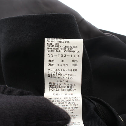 ドローイング プリント ロング ジャケット ウール ブラック ワイズ