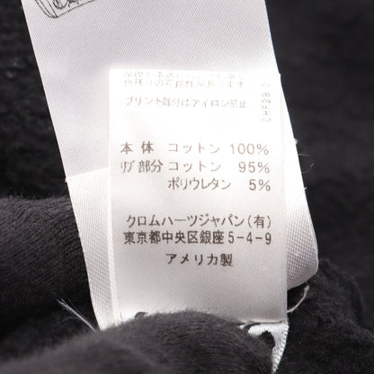 バーティカルロゴ 裏起毛 ジップアップパーカー コットン ブラック クロムハーツ