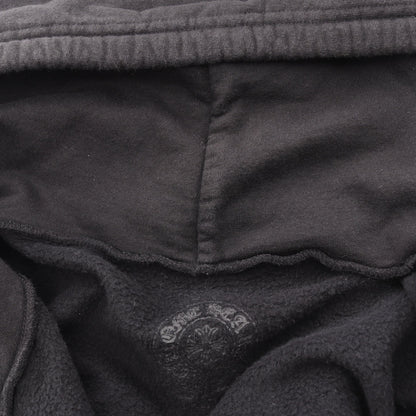 バーティカルロゴ 裏起毛 ジップアップパーカー コットン ブラック クロムハーツ