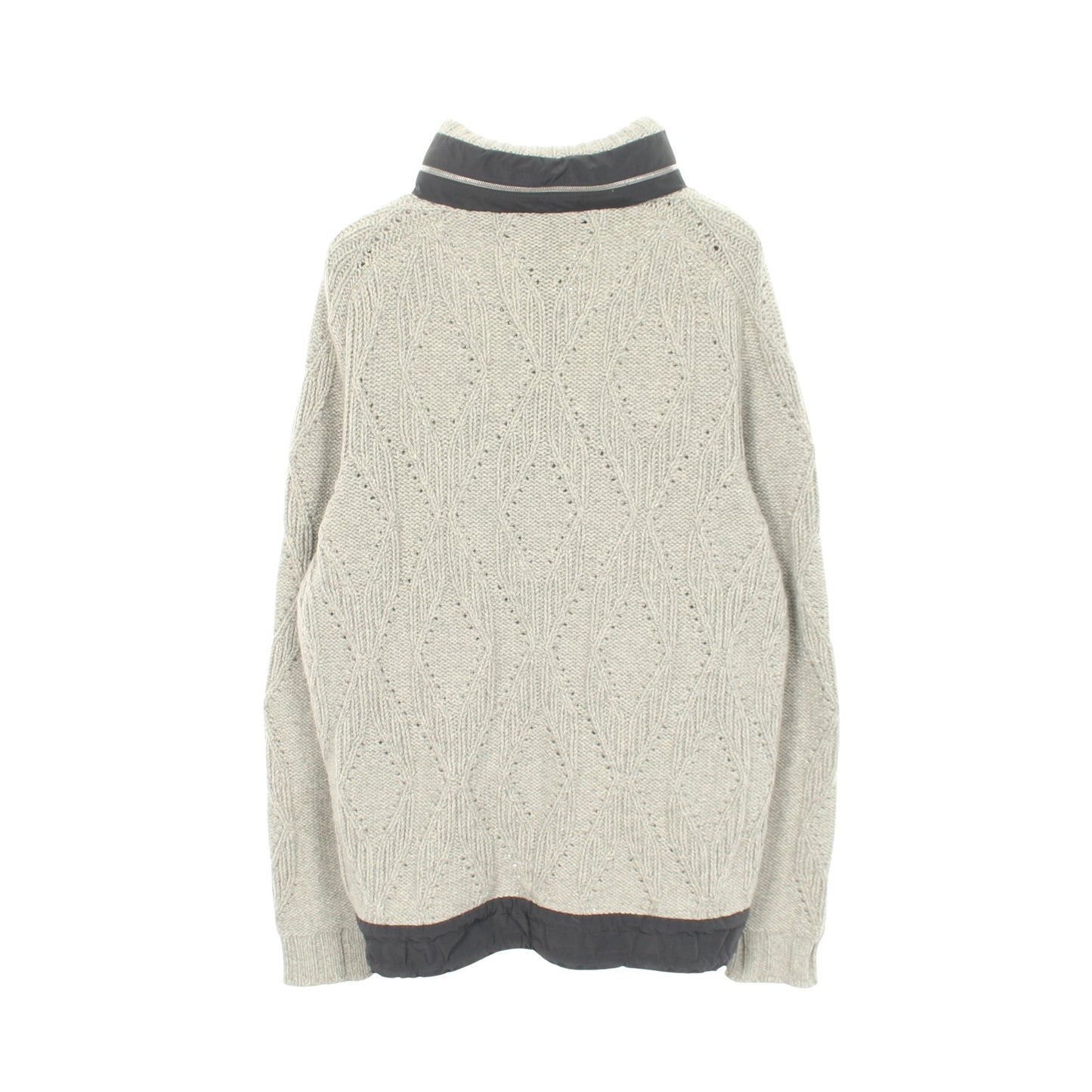フード付き ニット ジャケット アルパカ ヤク グレー エルメス