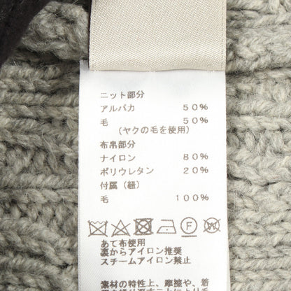 フード付き ニット ジャケット アルパカ ヤク グレー エルメス